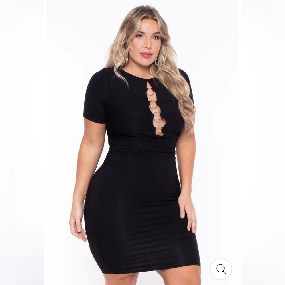 Plus size black cut out midi dress size 2x